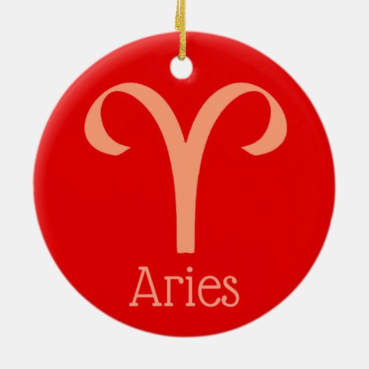 Ram Zon teken Zodiac Symbool Keramisch Ornament (Achterkant)
