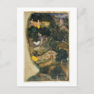 Rama achtervolgt de Golden Deer van de Ramayana. Briefkaart