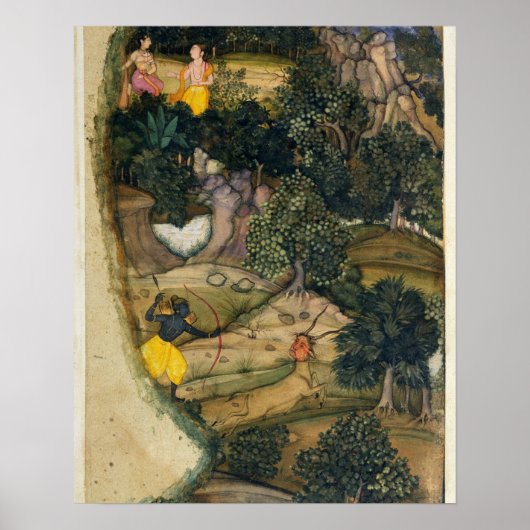Rama achtervolgt de Golden Deer van de Ramayana. Poster (Voorkant)