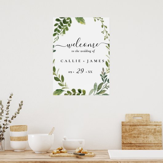 Rama de oliva moderna salve la fecha poster (Keuken)