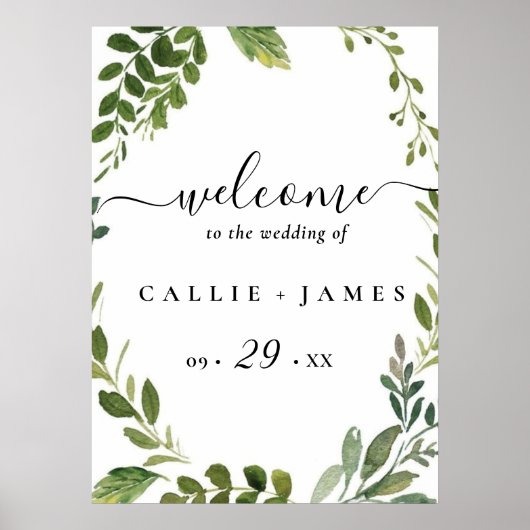 Rama de oliva moderna salve la fecha poster (Voorkant)