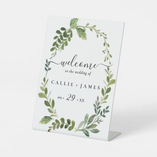 Rama de oliva moderna salve la fecha reclamebord met voetstuk (Voorkant)