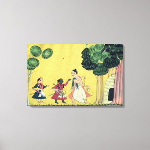 Rama en Lakshmana samen met Visvamitra Canvas Afdruk