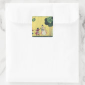 Rama en Lakshmana vergezeld door Visvamitra Vierkante Sticker (Tas)