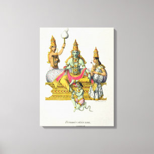 Rama, gegraveerd door du Bouisi (kleur litho) Canvas Afdruk
