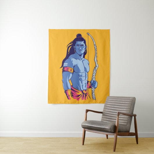 Rama Hindu Deity Wandkleed (In situ)