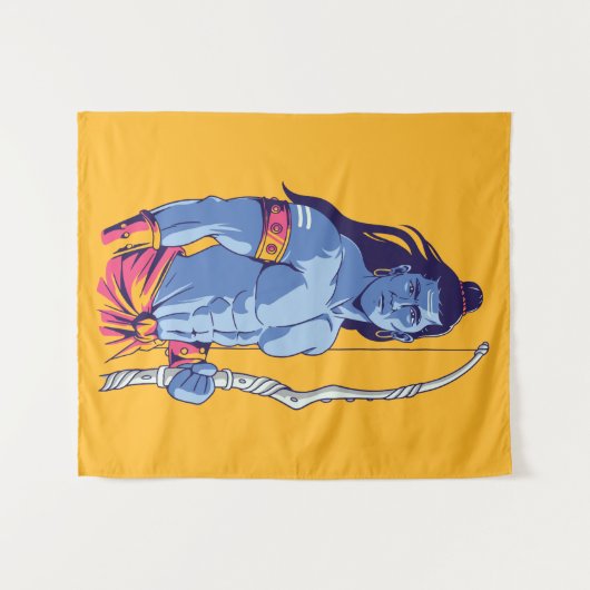 Rama Hindu Deity Wandkleed (Voorkant (horizontaal))