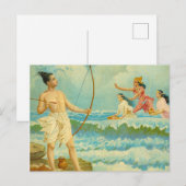 Rama verdwijnt het Zee van Raja Ravi Varma Briefkaart (Voorkant / Achterkant)