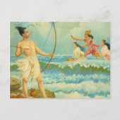 Rama verdwijnt het Zee van Raja Ravi Varma Briefkaart (Voorkant)