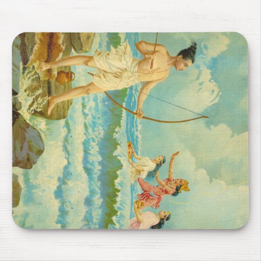 Rama verdwijnt het Zee van Raja Ravi Varma Muismat (Voorkant)