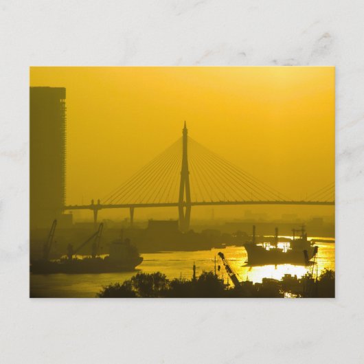 Rama VIII Bridge Bangkok Sunset Briefkaart (Voorkant)