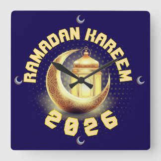Ramadan 2026 clock vierkante klok