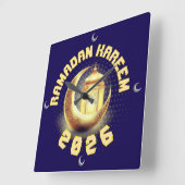 Ramadan 2026 clock vierkante klok (Hoek)