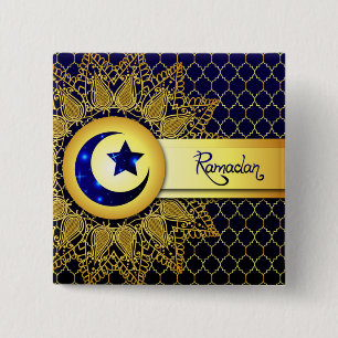 Ramadan Al Adha en Fitr Vierkante Button 5,1 Cm