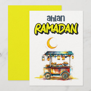 Ramadan Arabian Street Food Cart met Lantaarns Kaart