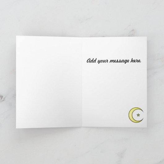 Ramadan Black en Gold Crescent Moon en Star Kaart (Binnen)