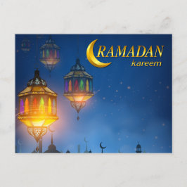 Ramadan Blue Colorful Lantern Briefkaart