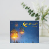 Ramadan Blue Colorful Lantern Briefkaart (Staand voorkant)