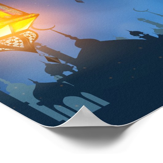 Ramadan Blue Colorful Lantern Poster (Hoek)