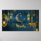 Ramadan Blue en Gold Moon Fanoos Poster (Voorkant)