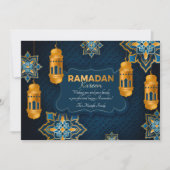 Ramadan Blue en Gold Wenskaart Feestdagenkaart (Voorkant)