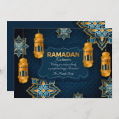 Ramadan Blue en Gold Wenskaart Feestdagenkaart (Voorkant / Achterkant)