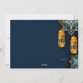 Ramadan Blue en Gold Wenskaart Feestdagenkaart (Achterkant)