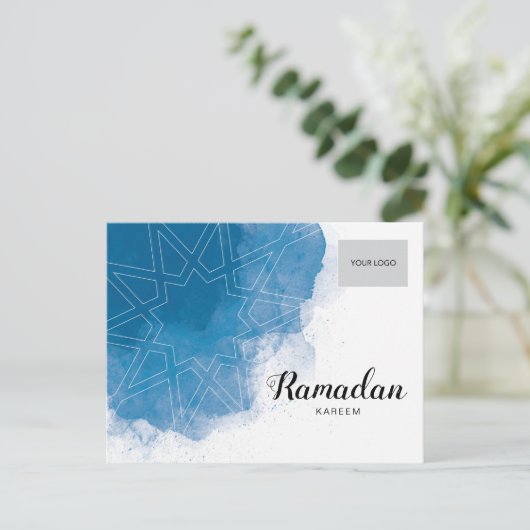 Ramadan Corporate Briefkaart - Blue (Staand voorkant)