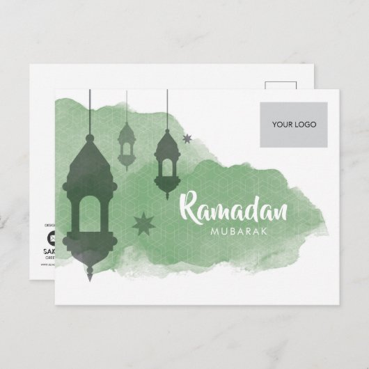Ramadan Corporate Briefkaart - Groen (Voorkant / Achterkant)