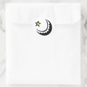 Ramadan Crescent Moon en Star Swoosh Ronde Sticker (Tas)