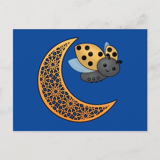Ramadan Crescent Moon Ladybug Briefkaart (Voorkant)