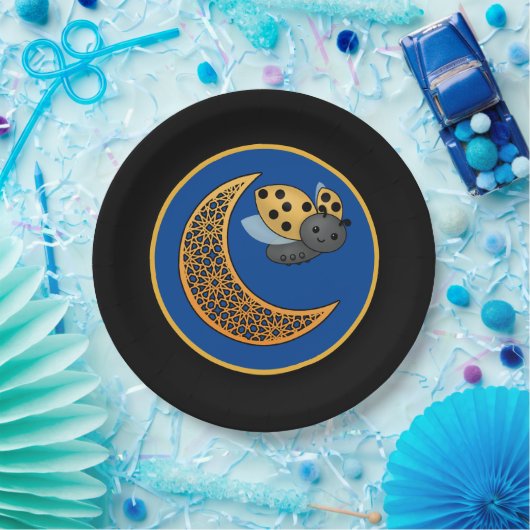 Ramadan Crescent Moon Ladybug Papieren Bordje (Feest)