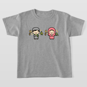 Ramadan Cute Moslim Jongen en Meisje Islamitisch T T-shirt