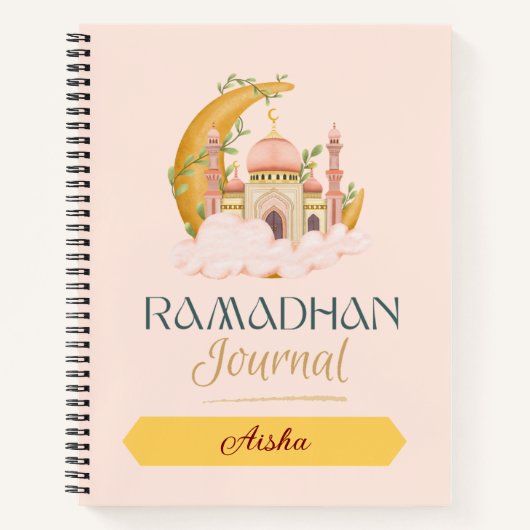 Ramadan dagboek roze moskee notitieboek (Voorkant)