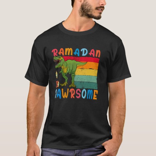 Ramadan Dinosaur Ramadan Is Rawrsome Ramadan Mubar T-shirt (Voorkant)
