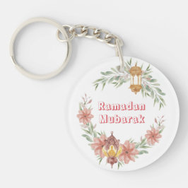 ramadan | Eid Mubarak Schattigee bloemenkranslamp Sleutelhanger
