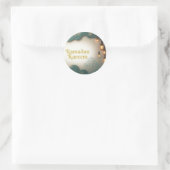Ramadan Elegance Green & Gold Lanterns and Mosque Ronde Sticker (Tas)