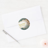 Ramadan Elegance Green & Gold Lanterns and Mosque Ronde Sticker (Envelop)