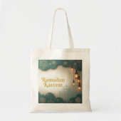 Ramadan Elegance Green & Gold Lanterns and Mosque Tote Bag (Voorkant)
