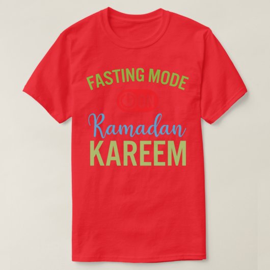 Ramadan Fasting Mode op Happy Ramadan Muslims H T-shirt (Design voorkant)