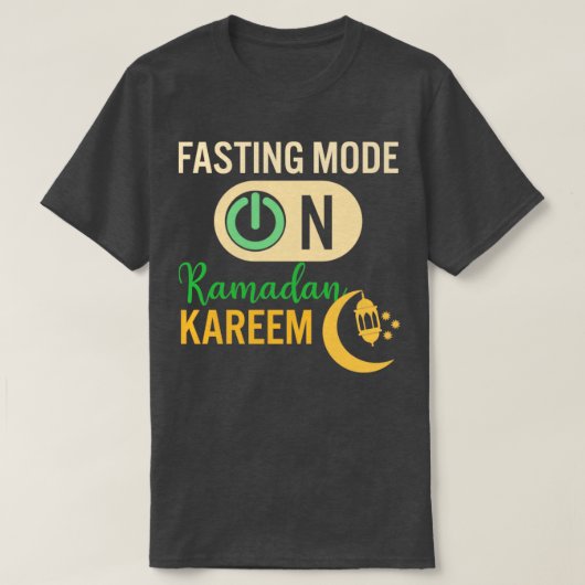 Ramadan Fasting Mode op Happy Ramadan Muslims H T-shirt (Design voorkant)