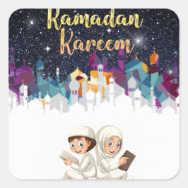Ramadan figuur kinder vierkante sticker
