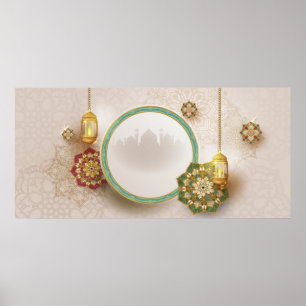 Ramadan Gold Red en Green Poster
