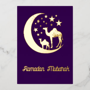 Ramadan - gouden kamelen - folie uitnodiging