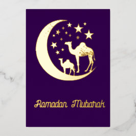 Ramadan - gouden kamelen - folie uitnodiging