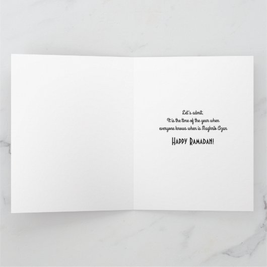 Ramadan grappig gevouwen kaart (Binnen)
