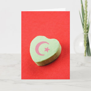 Ramadan Green Snoep Heart Crescent Moon and Star Kaart