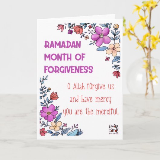 Ramadan - Holy Month Blessings Kaart (Gele Bloem)