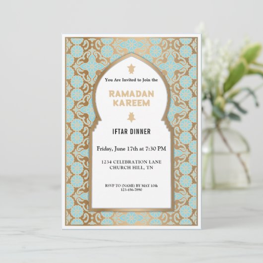 Ramadan iftar Dinner-uitnodiging Kaart (Staand voorkant)