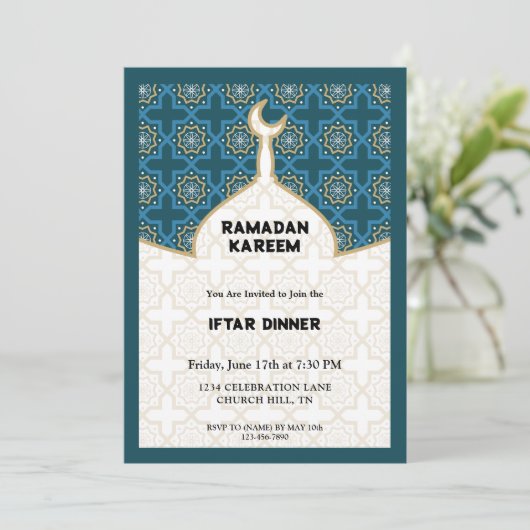 Ramadan iftar Dinner-uitnodiging Kaart (Staand voorkant)